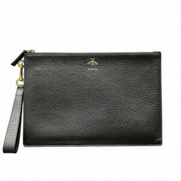 Gucci Leather Animalier Pouch Bag Clutch - Picture 1 of 8